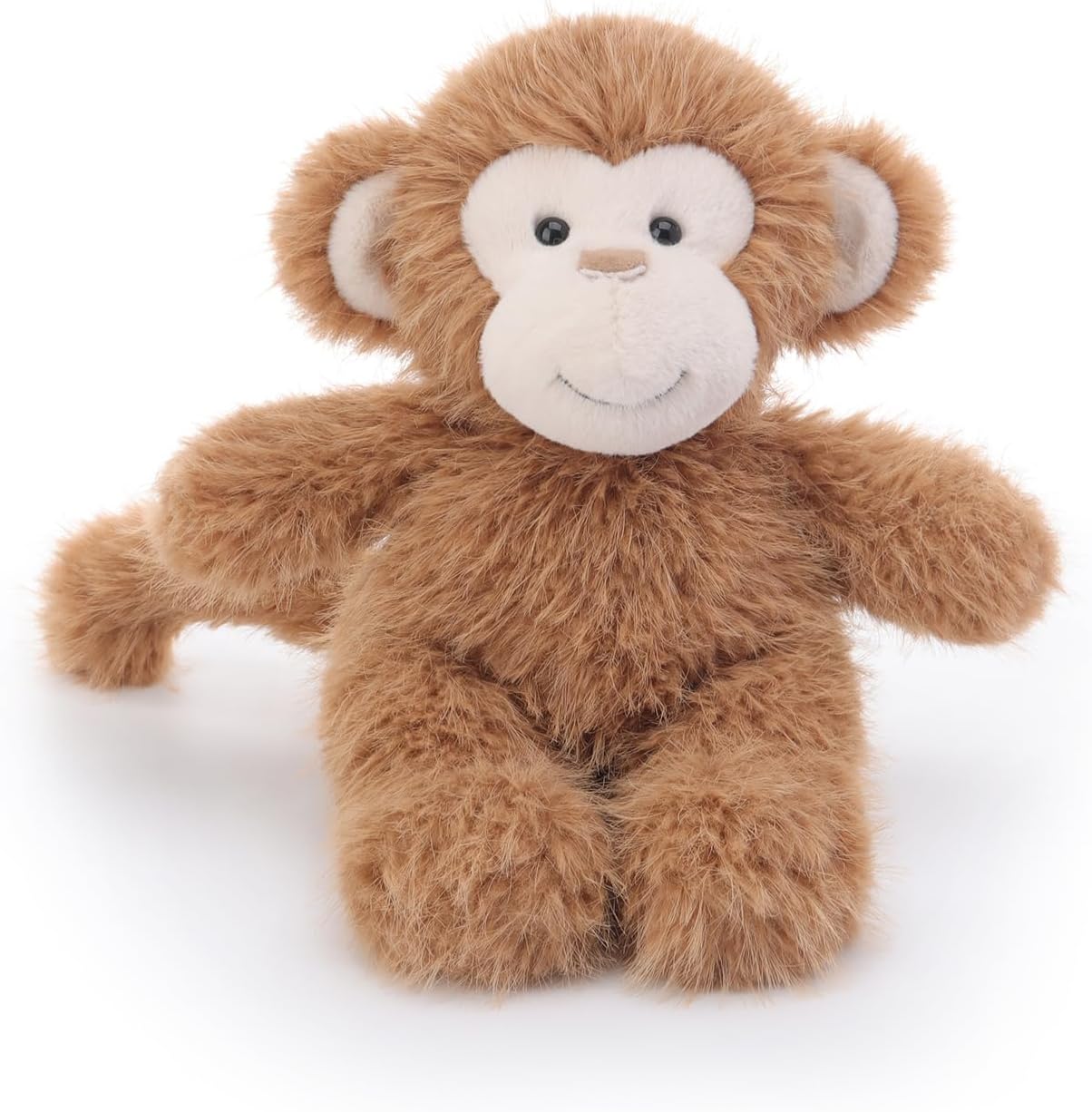 Apricot Lamb Lively Monkey Plushies Stuffed Animals for Kids, Soft Cute Plush Toys for Baby Girl and Boy, Fluffy Brown 9 Inches