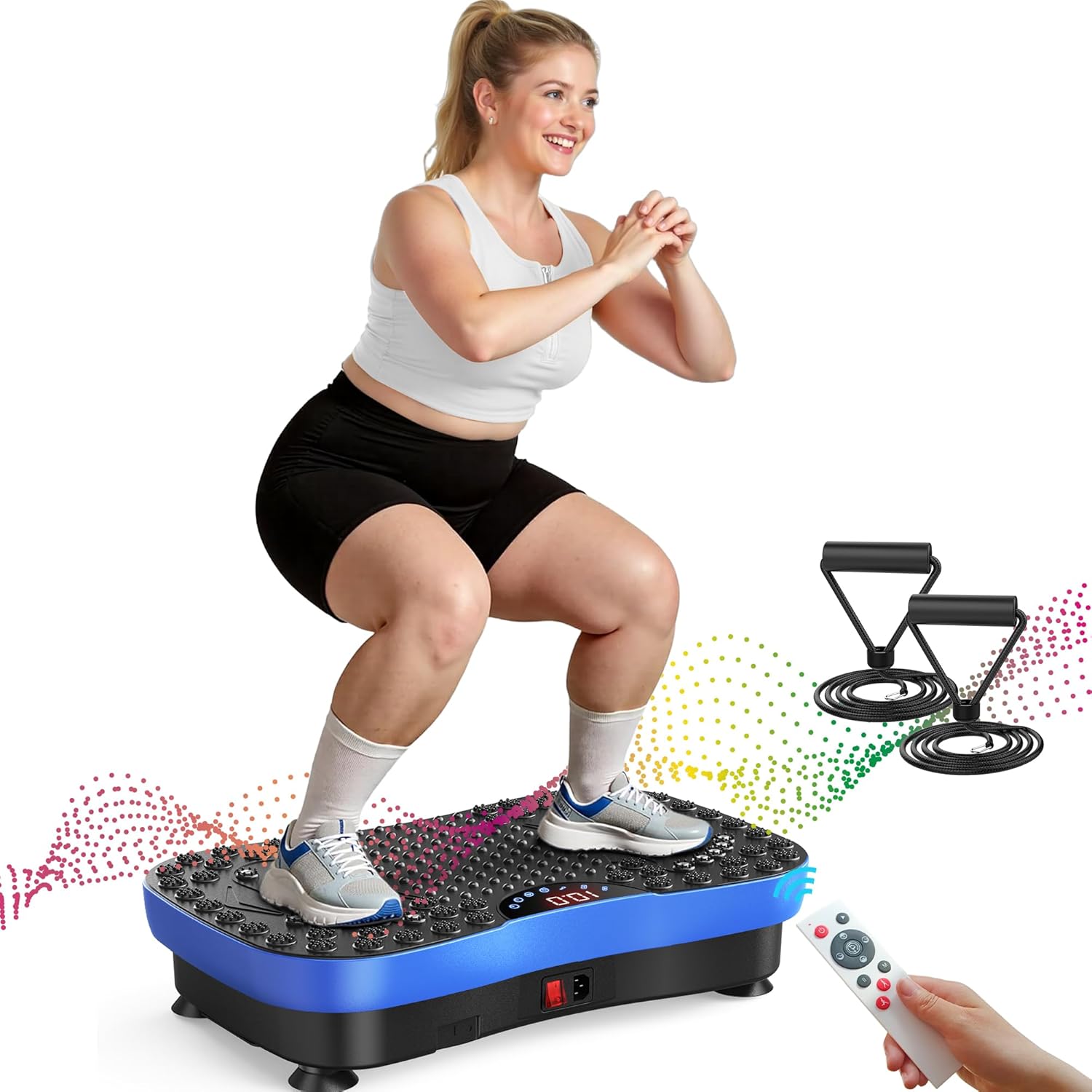 AXV Vibration Plate Exercise Machine Whole Body Workout Portable Mini Vibrate Fitness Platform Lymphatic Drainage Machine for Weight Loss Shaping Toning Wellness Home Gyms Workout (Mini)