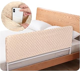 Mybow Bed Rail Cover, Bed Railing Cover for Elderly, Hospital Half Rail Covers - No Padded, Bedside Railing Protector for Seniors with Storage Pocket
