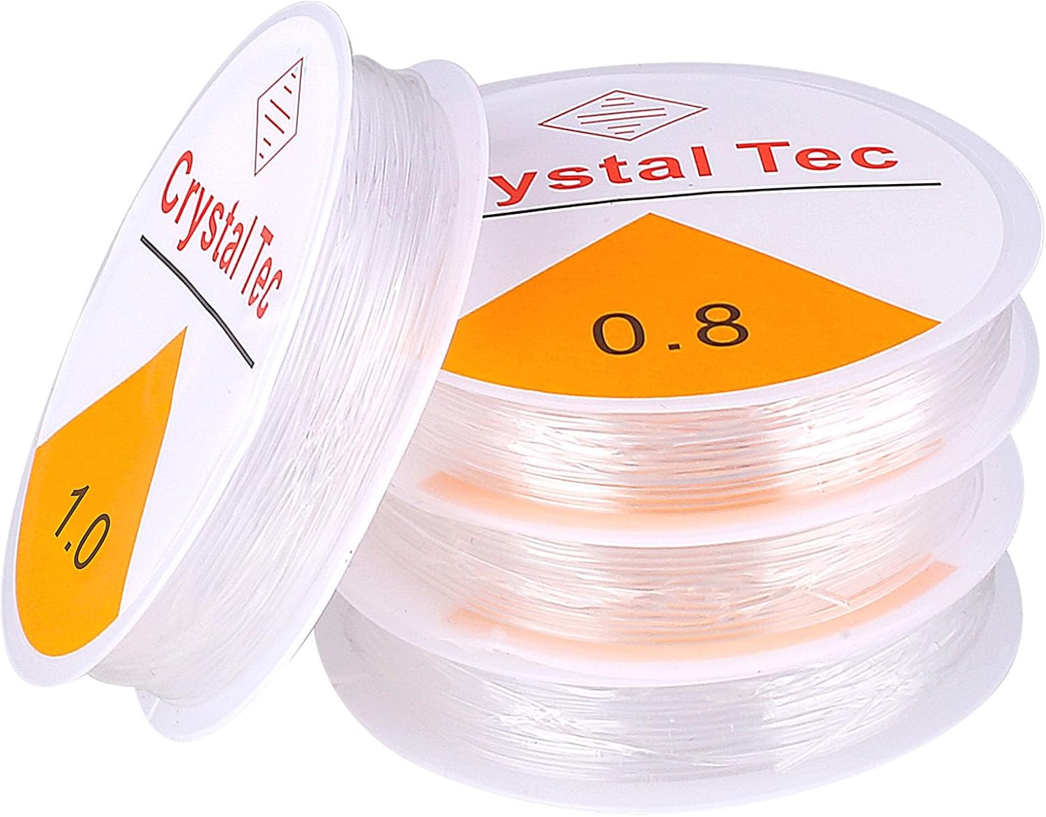 4 Rolls Elastic String for Bracelets, White Stretch Magic Elastic String Bead Cord Strong & Stretchy Clear Jewelry Thread for Bracelet Necklaces Seed Beads, Letter Beads, Clay Beading (0.8mm/1mm)