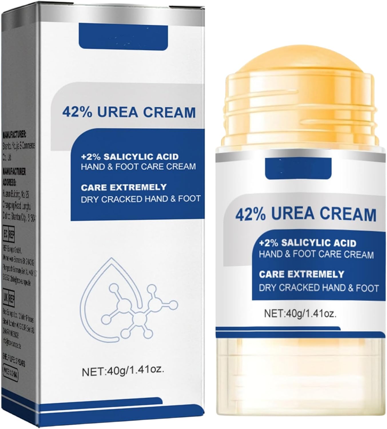 42% Urea Cream, Urea Foot & Hand Cream for Dry Cracked, Callus and Dead Skin Remover, Foot Moisturizing Stick for Foot Care Cracked Heel Treatment Knees Elbows Hands Repair, Feet Lotion