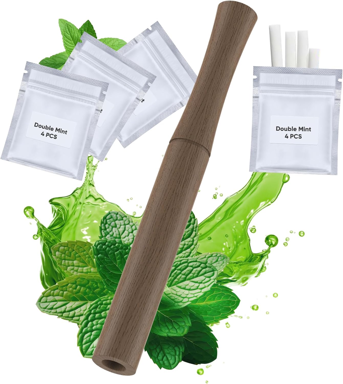 Walnut Flavored Air Device with 4 Packs of Replaceable Inner Cores,Help Freshen Breath, Invigorate The Mind, and Improve Bad Habits