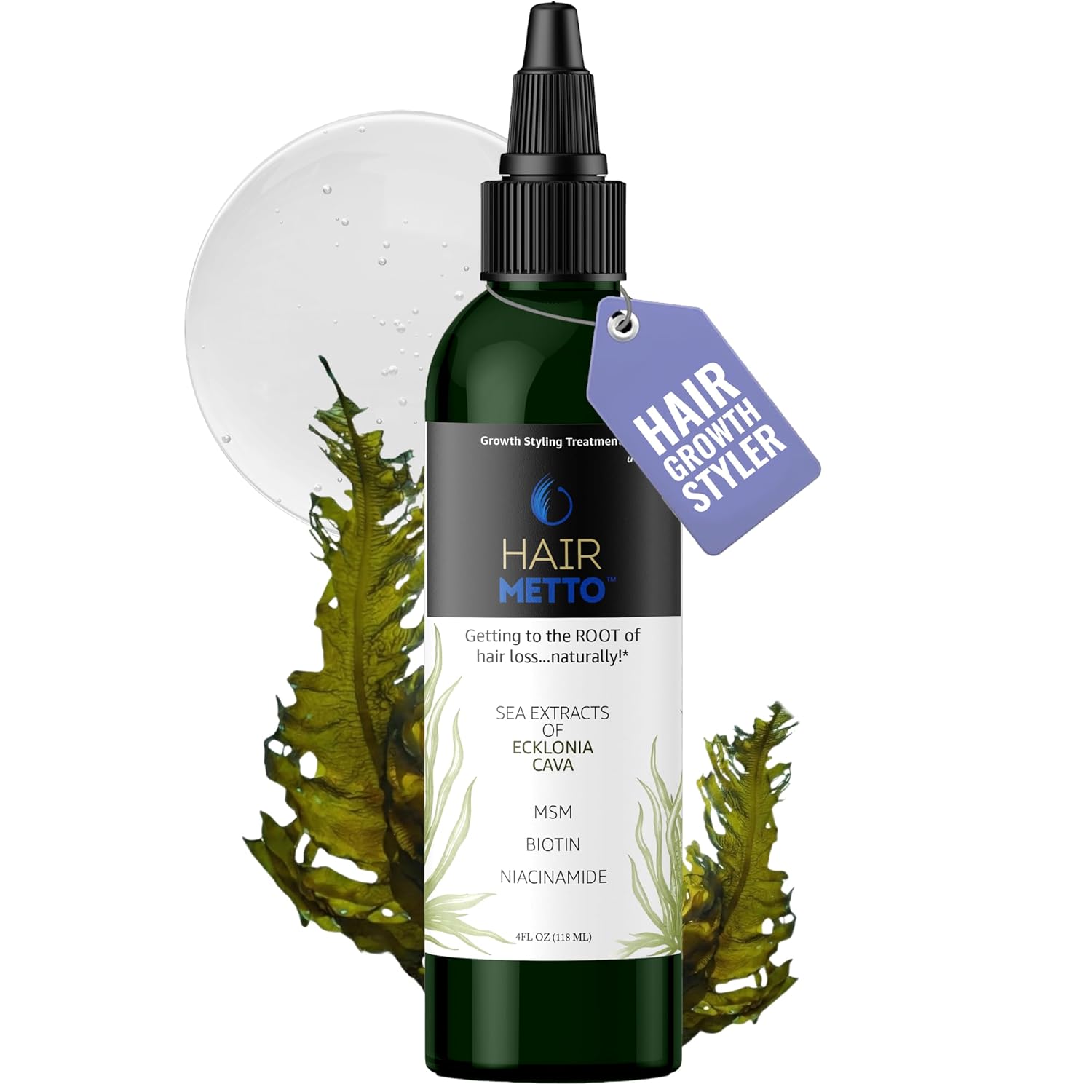 Hairmetto Ecklonia Cava Hair Serum, Biotin & Niacinamide Styling Gel 4oz