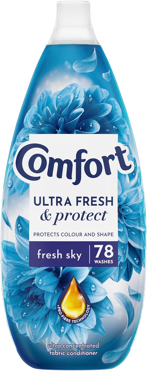 Comfort Ultra Fresh & Protect Fresh Sky Fabric Conditioner with Pro-Fibre Technology Protects Colour and Shape 78 washes (1.17 L)