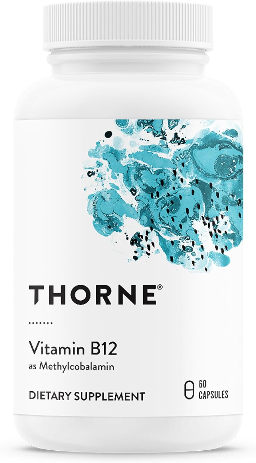 THORNE - Vitamin B12 - as Methylcobalamin - Supports Heart & Nerve Health, Blood Cell Function, Healthy Sleep & Methylation* - Gluten, Dairy & Soy-Free - 60 Servings