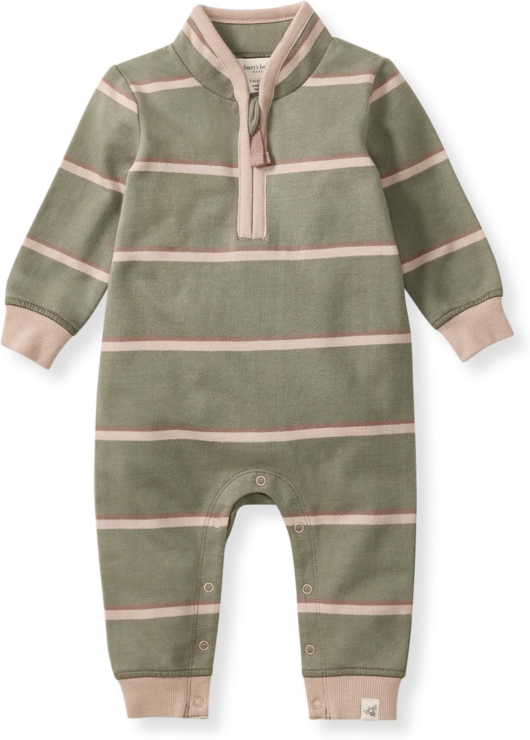 Burt's Bees Baby Baby Boys 100% Organic Cotton One-piece Long Sleeve High Neck Jumpsuit Coveralls