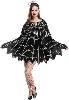 Spooktacular Creations Spider Costume Adult Woman, Halloween Poncho Costume, Spider Web Dress Poncho Costume