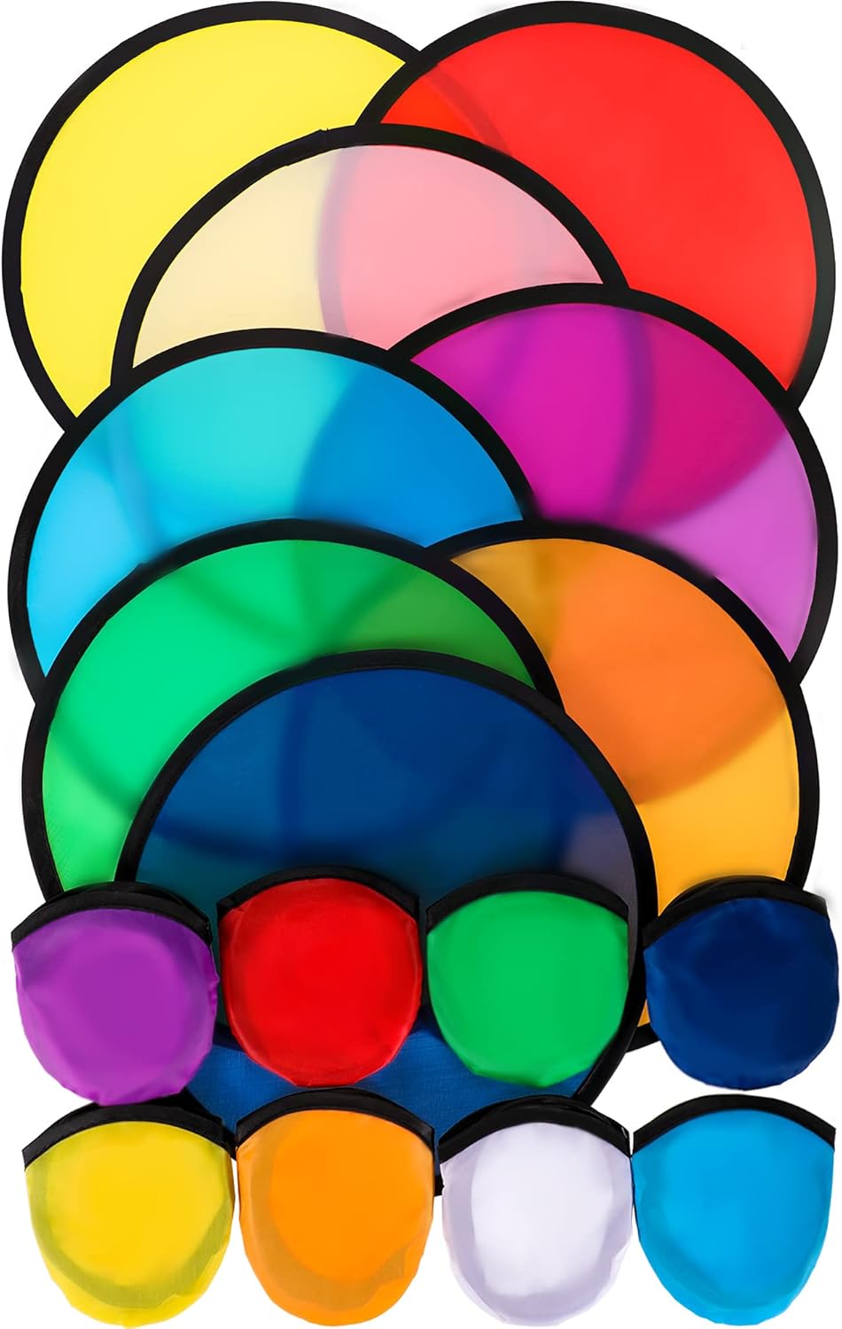 Foldable Flying Disc Fans Set Beach Flying Disc for Party Gift Halloween Christmas New Year