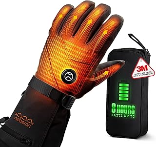 Heated Gloves for Men Women, Rechargeable Battery Electric Heating Gloves, 8H Lasting Warmth Winter Gloves with Palm2Tip Technology, Perfect for Skiing Snowboarding Motorcycle Cycling…