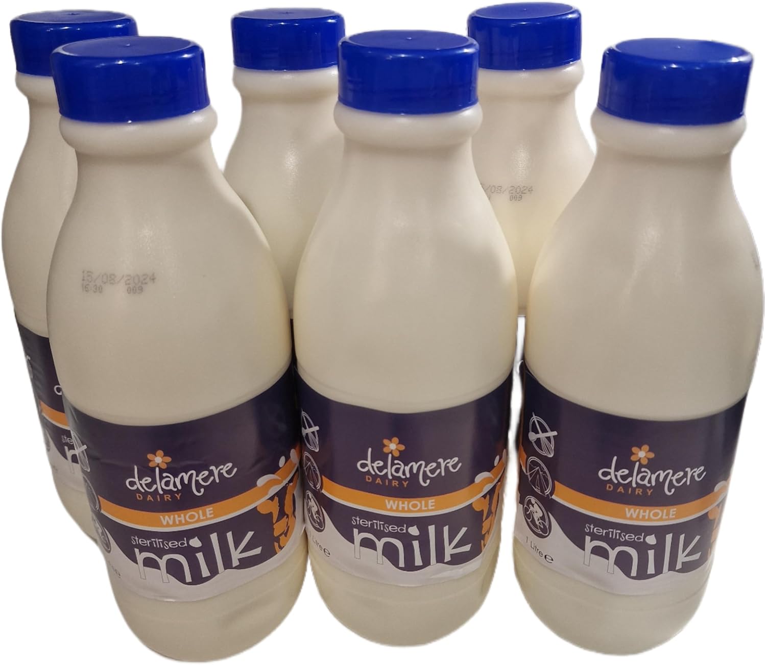 1L Delamere Dairy Sterilized Whole Milk Plastic Bottle (6 x 1Litre)