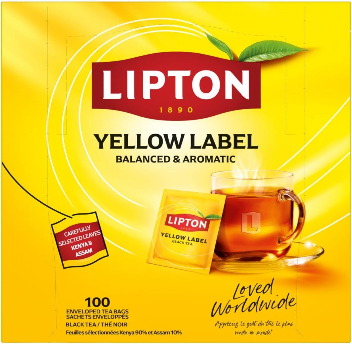 Lipton Yellow Label Tea Box of 100 Tea Bags