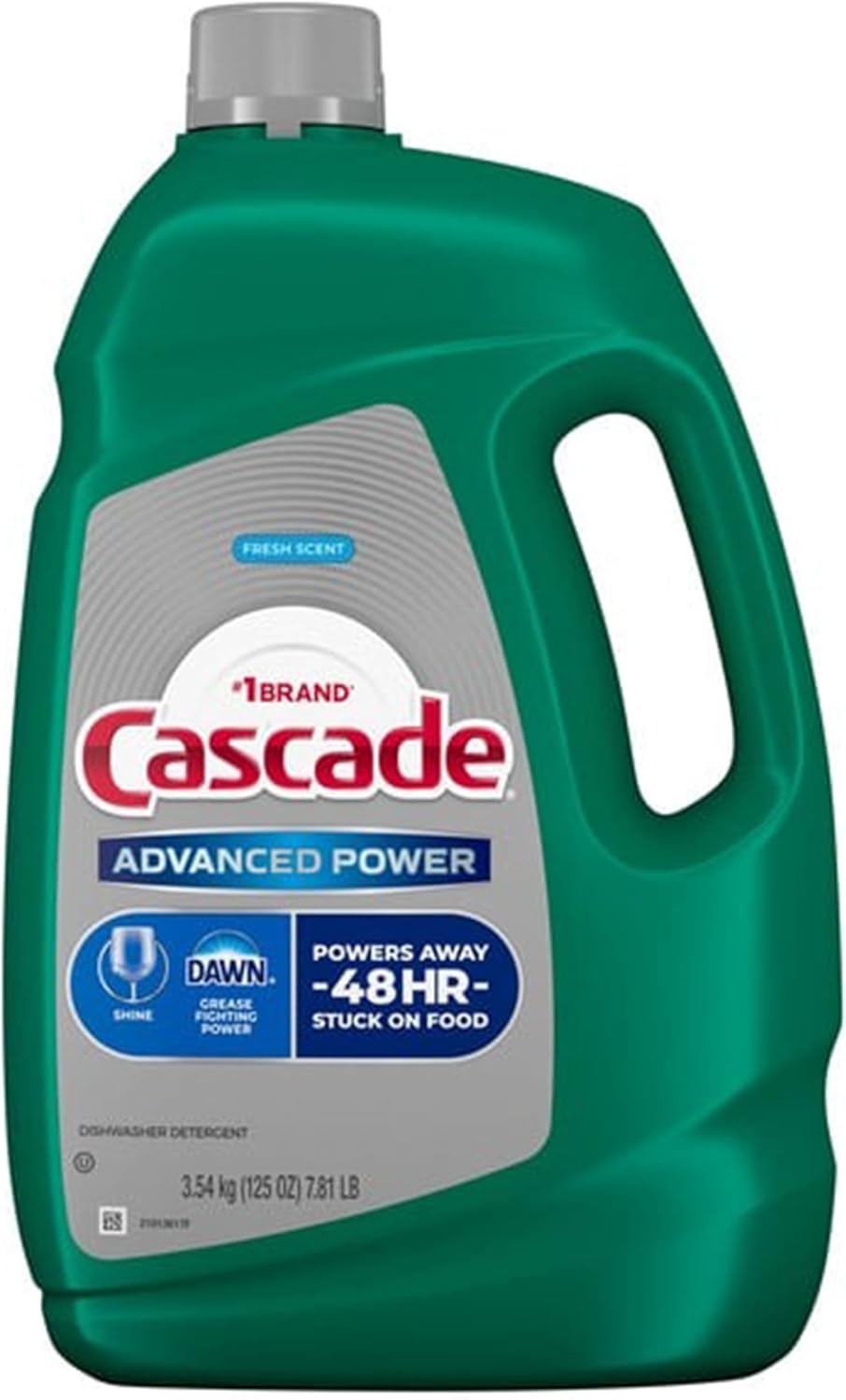 Cascade Advanced Power Dishwasher Detergent Gel, Fresh Scent, Dishwashing Detergent with Dawn Grease Fighting Power, 125 oz Plastic Bottle