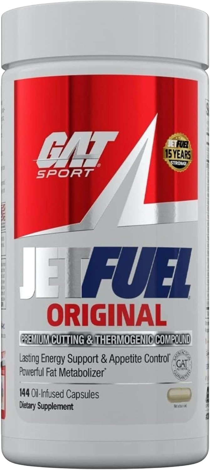 GAT SPORT JETFUEL Original, 144 Oil-Infused Capsules (48 Servings)