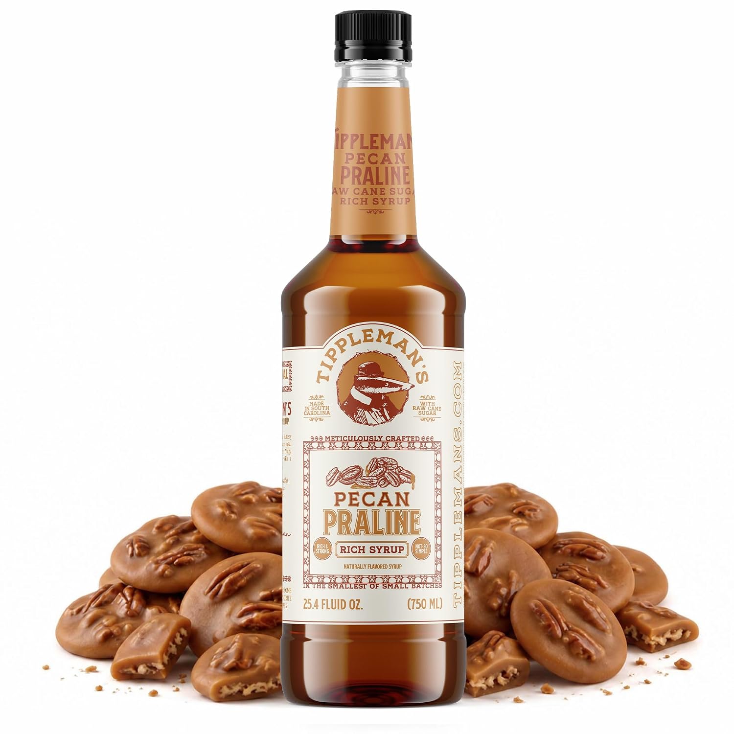 Tippleman's Pecan Praline Coffee Syrup, Naturally Flavored, 25.4 oz