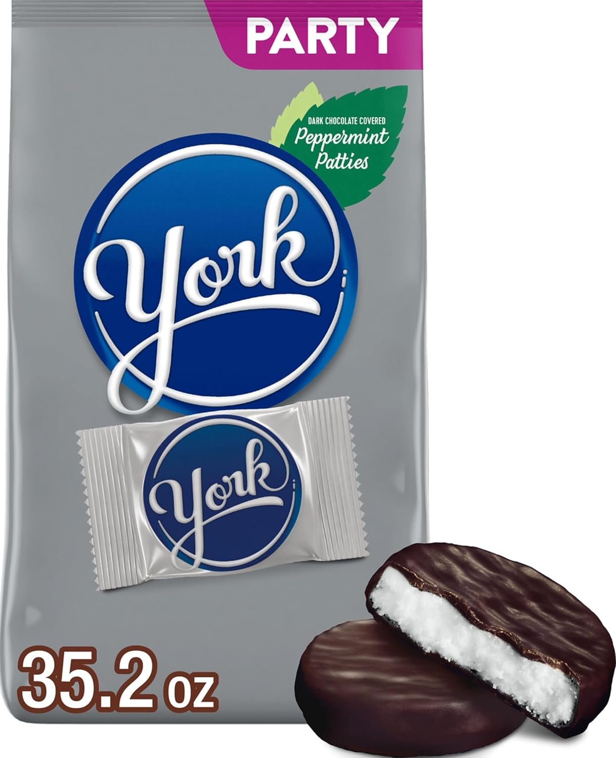 YORK Dark Chocolate Peppermint Pattie Miniatures, Holiday Candy Party Pack, Great Stocking Stuffer 35.2 oz