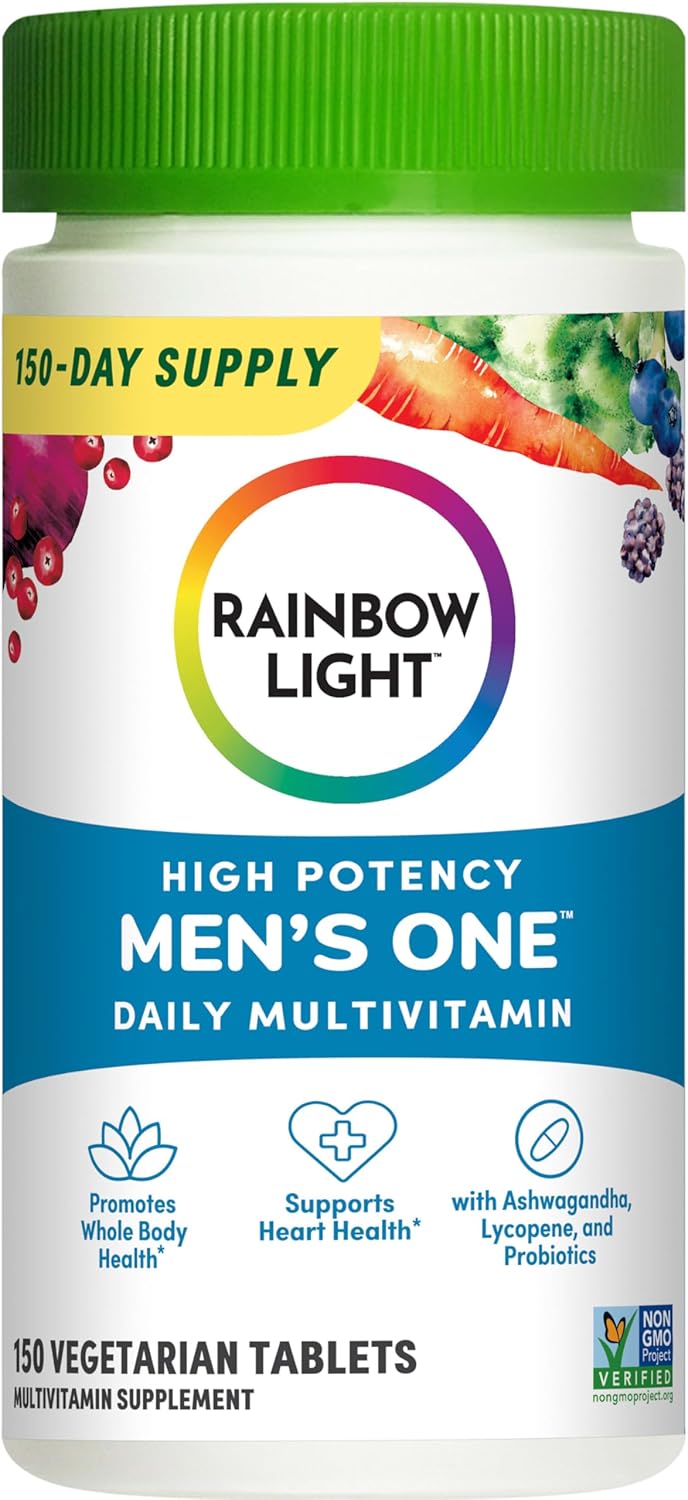 Rainbow Light Mens One High Potency Daily Multivitamin, Vegetarian, 150 ct., Package May Vary