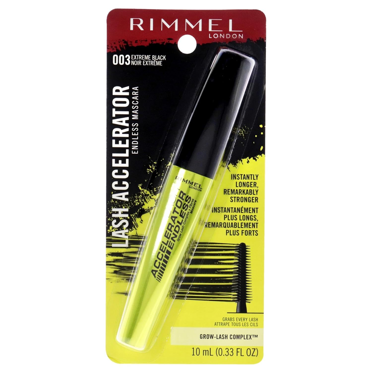 Rimmel Lash Accelerator Mascara, Extreme Black, Pack of 1