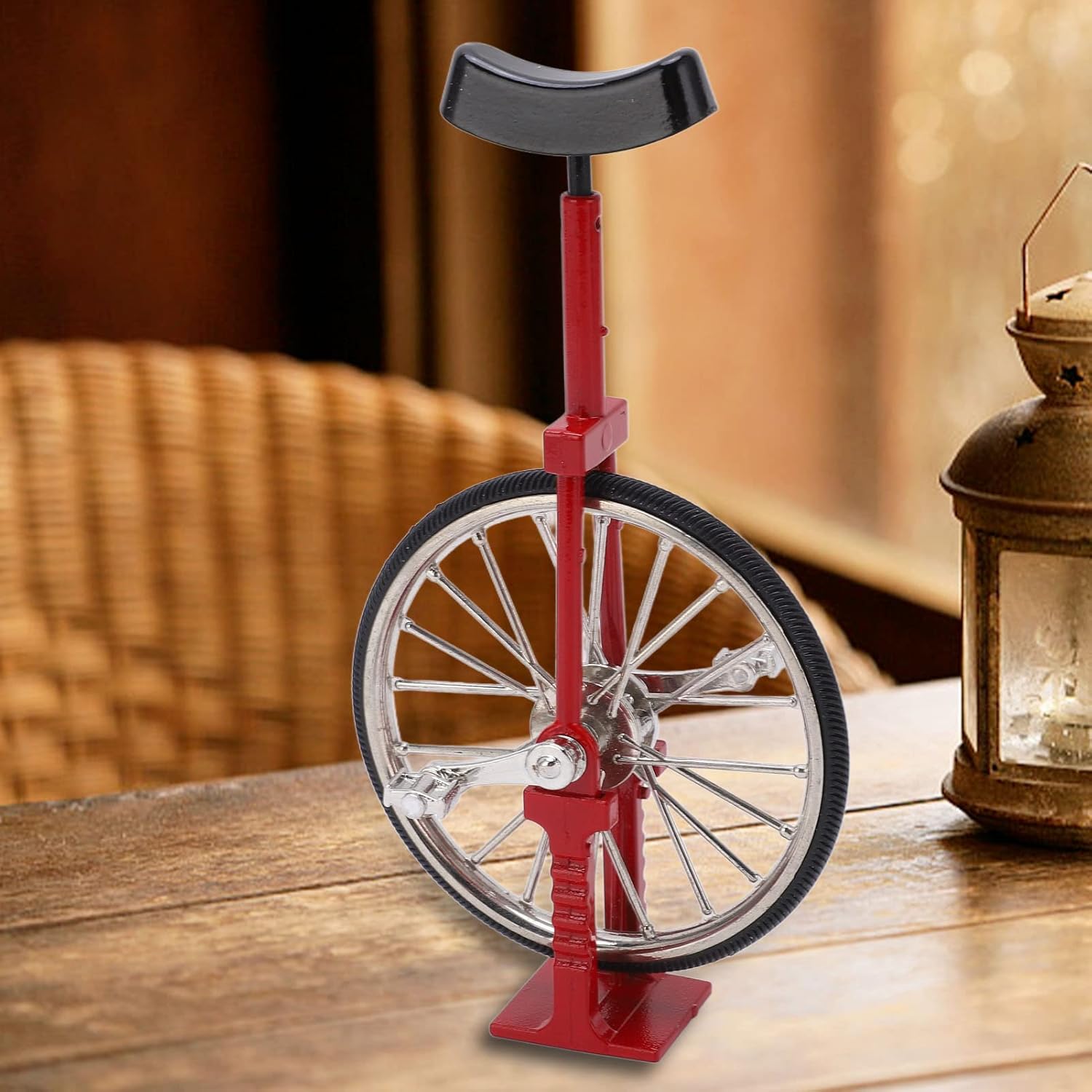 BORDSTRACT Unicycle Table Ornament, Actually Rolling Unicycle Model with Stand, Decorative Unicycle Table Ornament, for Table, Shelves Decoration, Gift
