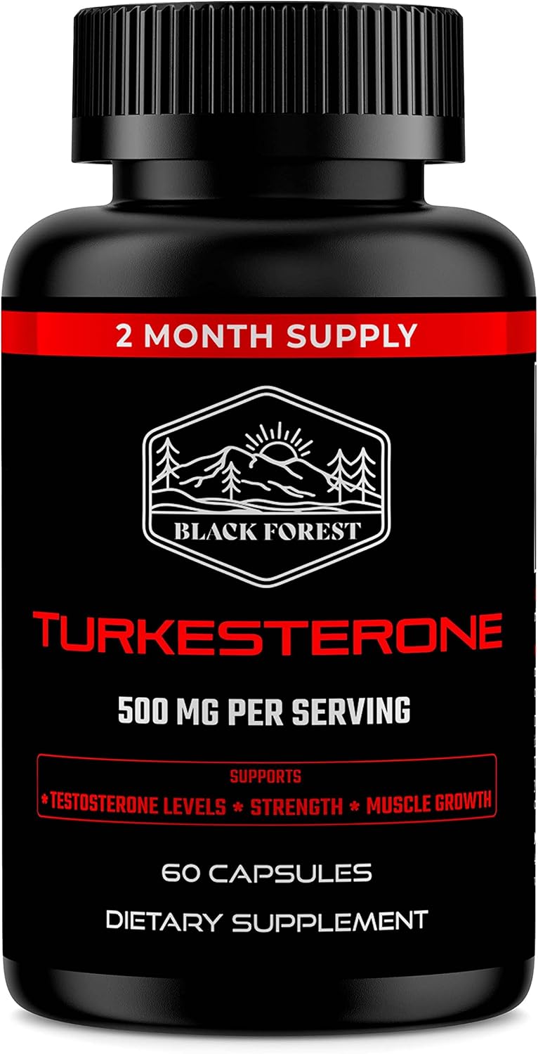 Black Forest Turkesterone Supplement 500mg Capsule (Max Purity 95% Extract) 2 Months Supply (500mg Turkesterone from 526mg of Ajuga Turkestanica) Similar to Ecdysterone for Strength & Muscle Growth