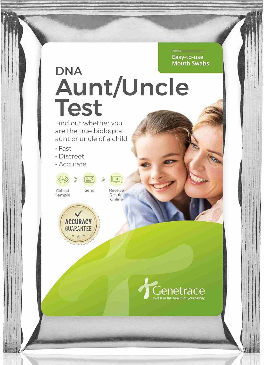 DNA Aunt/Uncle Test - at-Home Collection Kit for Avuncular Testing - Lab Fees & Shipping Included - Results in 1-2 Days