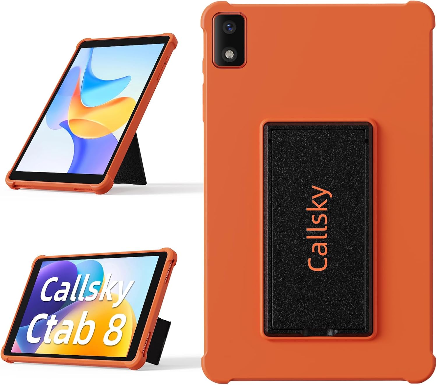 Ctab 8 Case for 8-Inch Tablet with Dual-Angle Stand, Shockproof Silicone and TPU Protective Cover with 2 Angles Modes for Work & Entertainment (Compatible with Ctab 8 2024/2025 Model)
