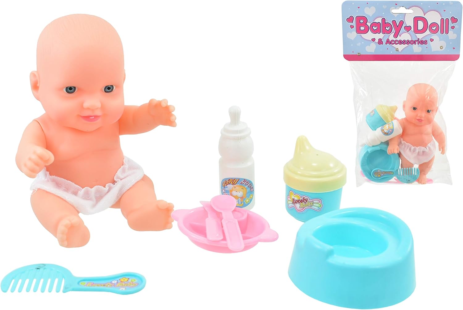 KandyToys Baby Doll & Accessories Playset With Travel Bag | Kids Toys | Baby Doll Set