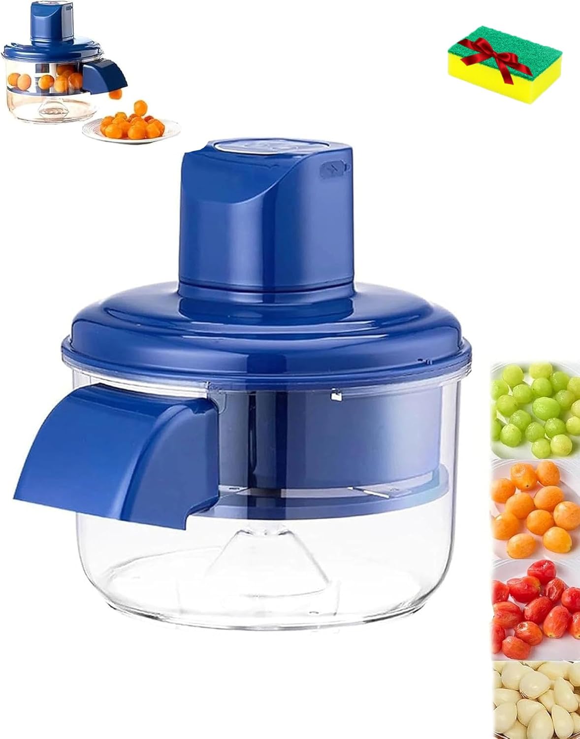 Quick Peel Pro For Grapes, Cherry, Tomatoes, Garlic, Small Fruits, Electric Grape Peeling Machine, Rechargeable Automatic Small Fruit Peeler Tool For Home Kitchen & Commercial Use (Blue)