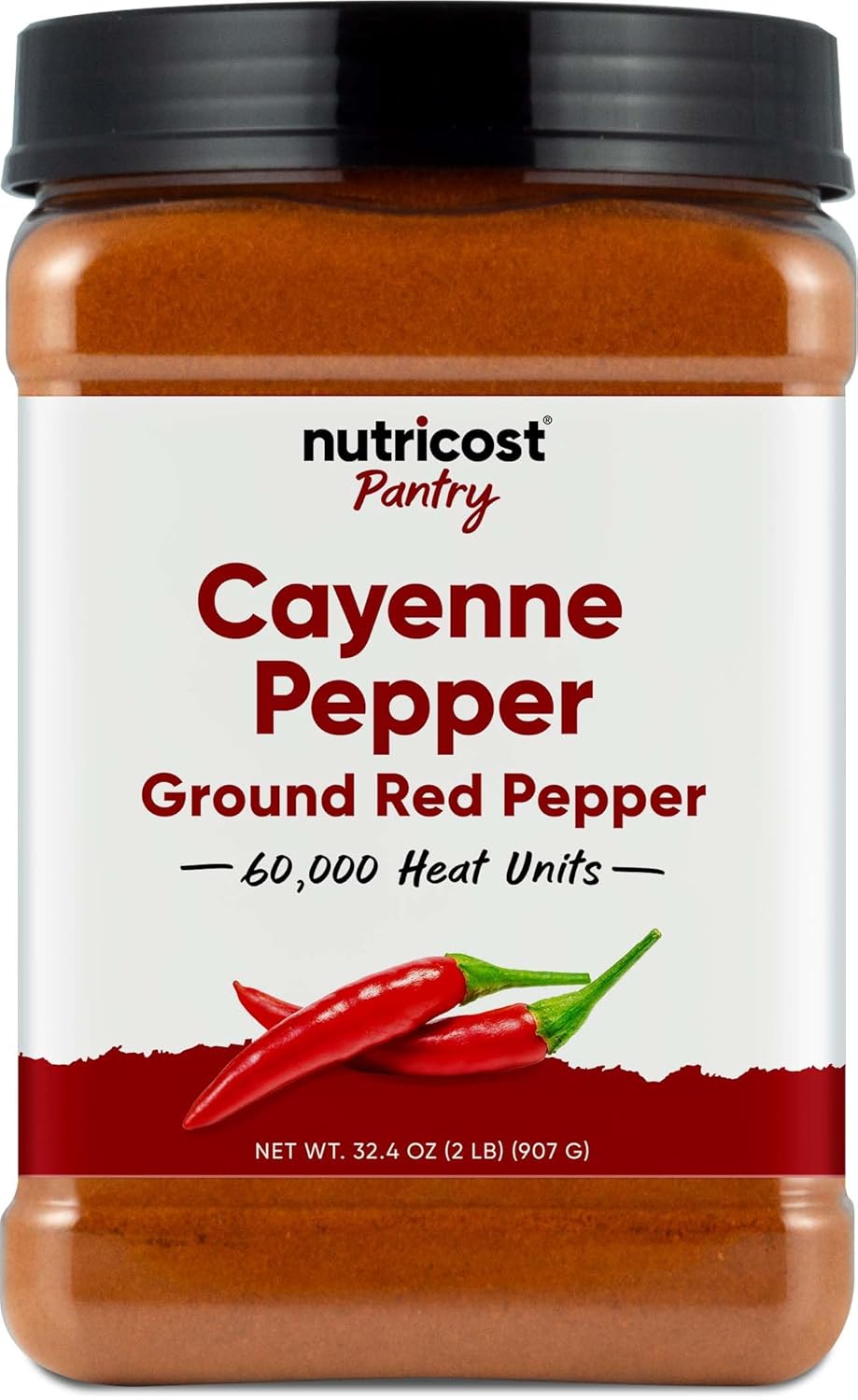 Nutricost Pantry Cayenne Pepper 60,000 Heat Units (2 Pounds) - Ground Red Pepper Powder, Vegan, Gluten-Free, GMO-Free
