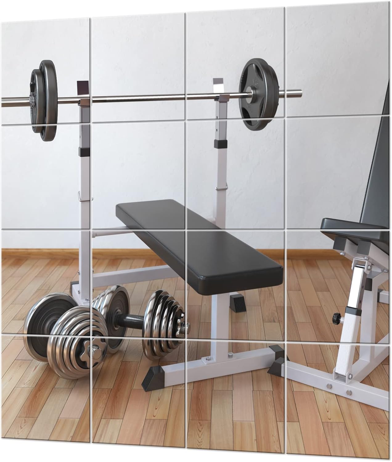 EVENLIVE® Gym Mirrors for Home Gym,16PCS Glass wall mirror tiles, 30cmx30cm full length Mirror sticker, frameless mirror Panels, For door Ceiling Candle Tray Wedding Centerpieces for Table