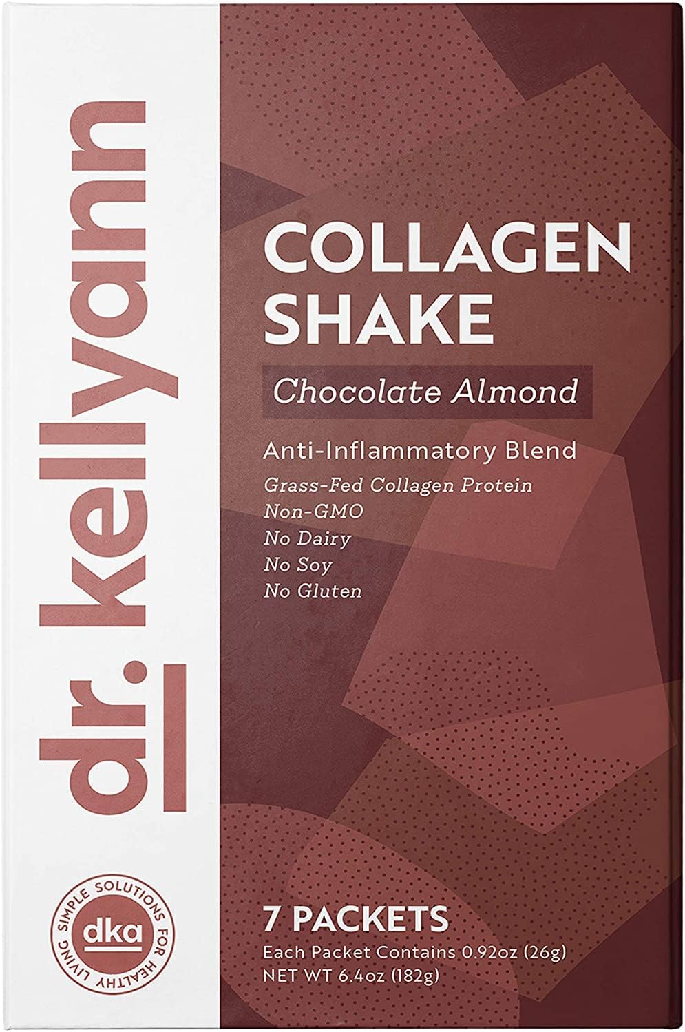 Dr. Kellyann Keto Chocolate Almond Shakes (7 Servings) – Grass-Fed Collagen Protein, Keto & Paleo-Friendly, Gluten-Free