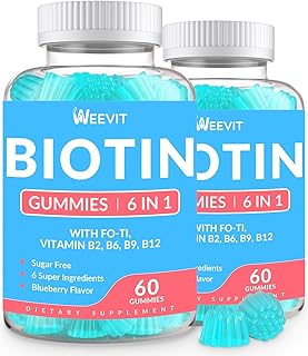 Sugar-Free Biotin 10000mcg Gummies, Vegan Biotin Vitamins Gummies for Hair Growth, Vitamin B7 Supplement Biotin Chewables for Women Men