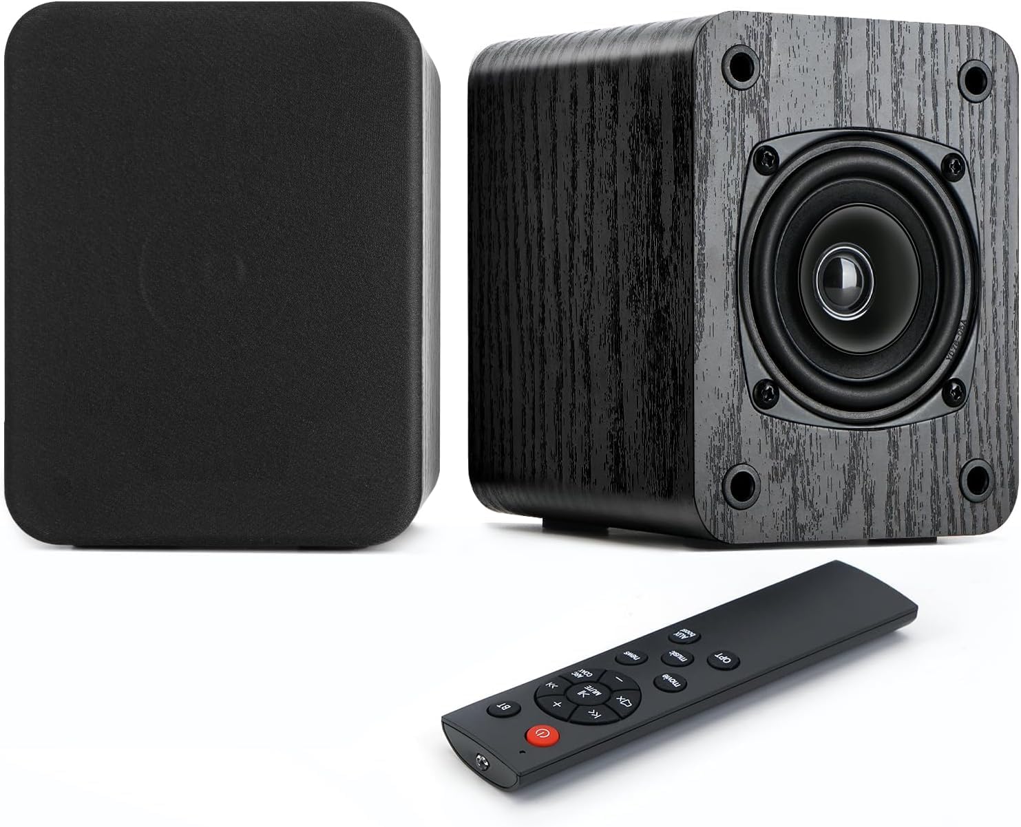 Saiyin Powered Bookshelf Speakers, 40W Bluetooth 5.3 with 3'' Dual Cone Drivers for Full Range in Powerful Sound, Stereo Speakers for Turntable PC TV AUX/Optical/TV-ARC Input