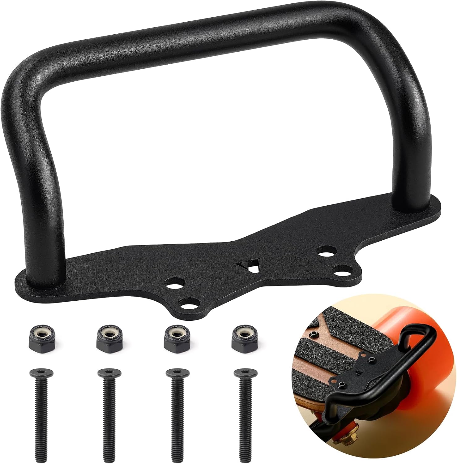 Skateboard Handle for Meepo Exway Isinwheel, All Stainless Steel Ant-Rust Durable Skateboard Carry Handle with Four Holes Longboard Widened Carrier Grip Board Accessories