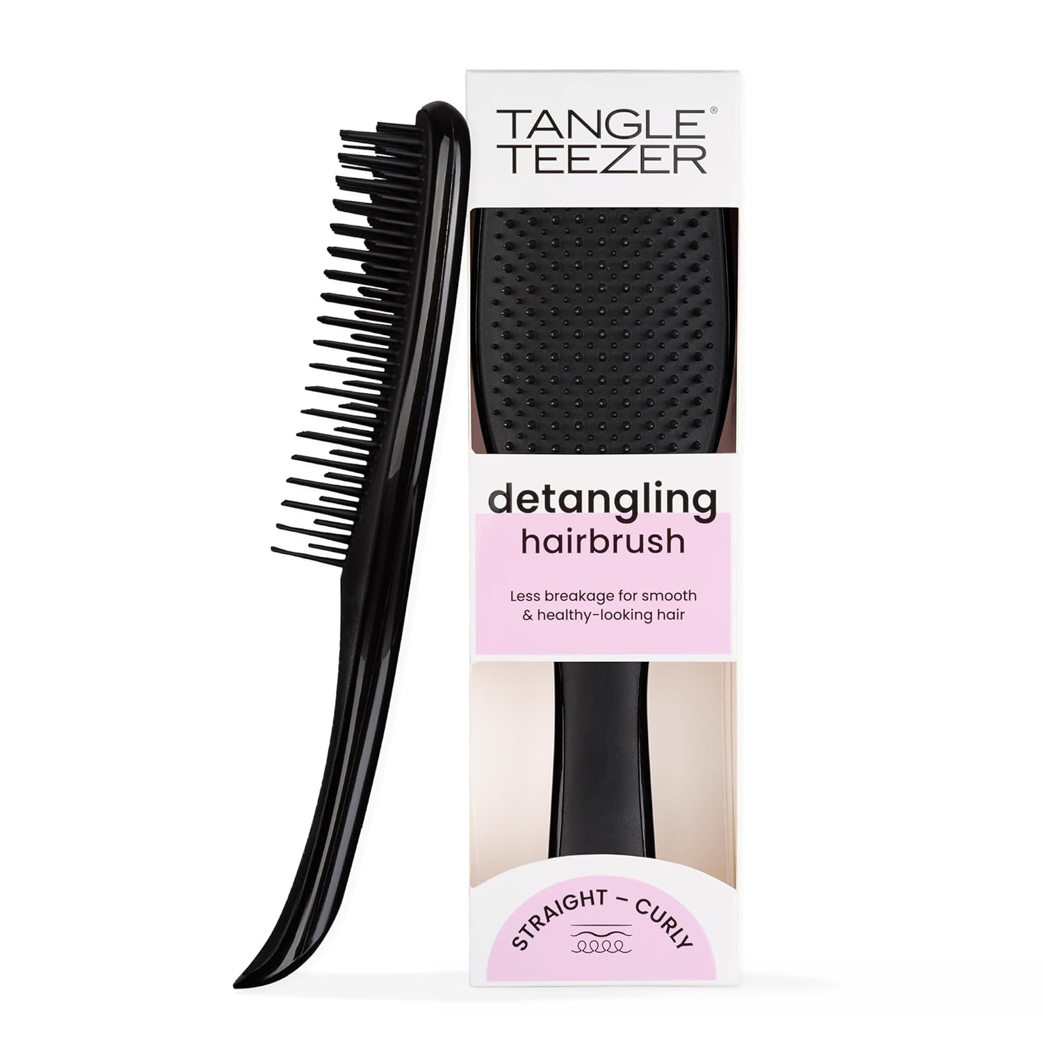 Tangle Teezer Ultimate Detangler Brush for Wet & Dry Hair, Eliminates Knots & Reduces Breakage for All Hair Types, Liquorice Black