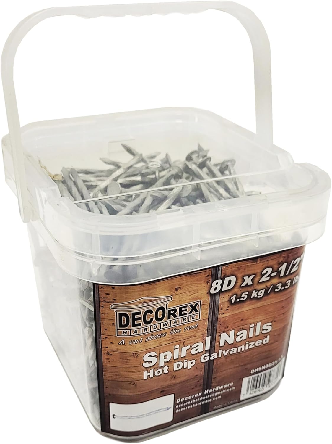 8d x 2-1/2" Spiral Shank Nails Hot Dipped Galvanized (1.5kg / 3.3lb) - DHSN8D25-1.5