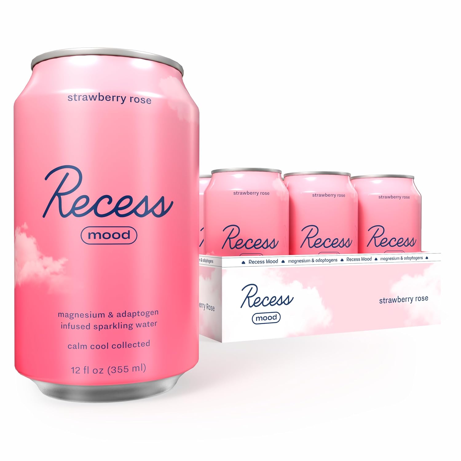 Recess Mood Calm Drink, Strawberry Rose, 12 Pack
