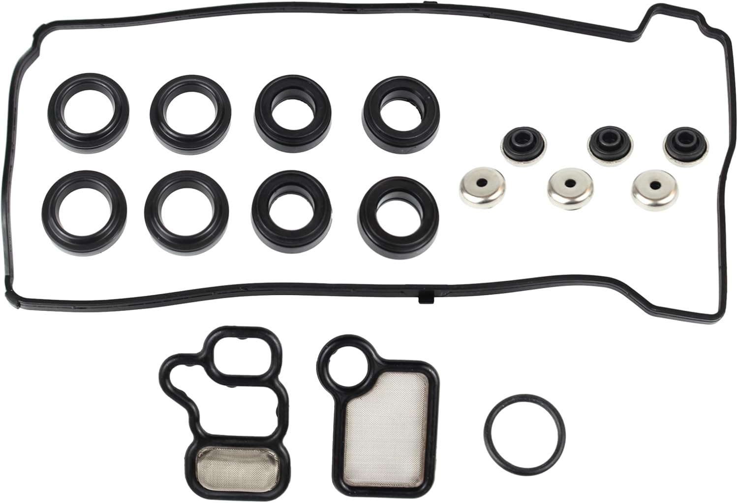 Valve Cover Gasket Set Compatible with 2002-2012 Honda Accord CR-V Civic Element A-cura CSX RDX RSX TSX Replaces ES73071 15815-RAA-A02 15845-PNA-003 12341RAAA00 VS50614R