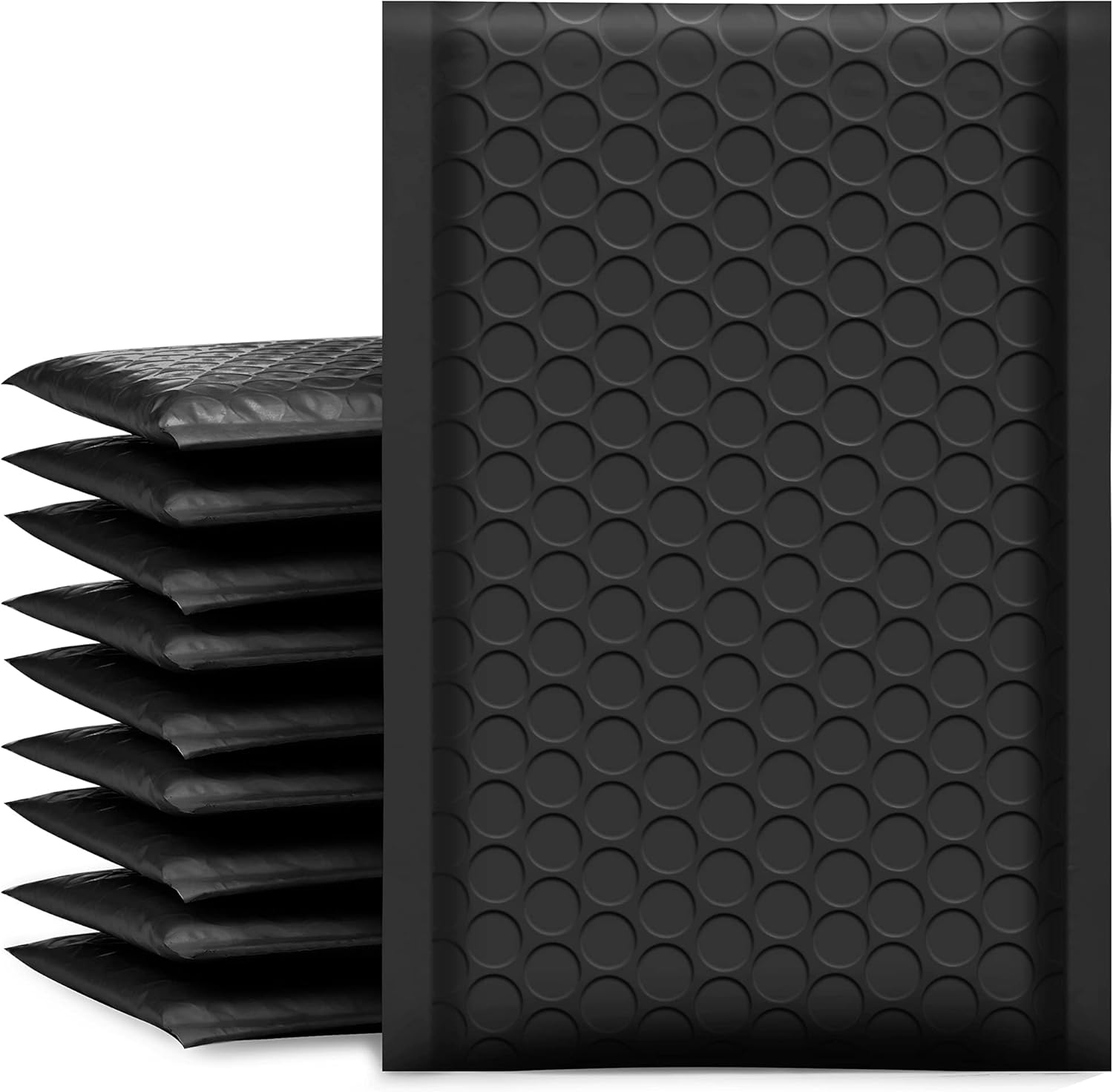 UCGOU Bubble Mailers 4x8 Inch Black 50 Pack Poly Padded Envelopes Small Business Mailing Packages Opaque Self Seal Adhesive Waterproof Boutique Shipping Bags for Jewelry Makeup Supplies #000