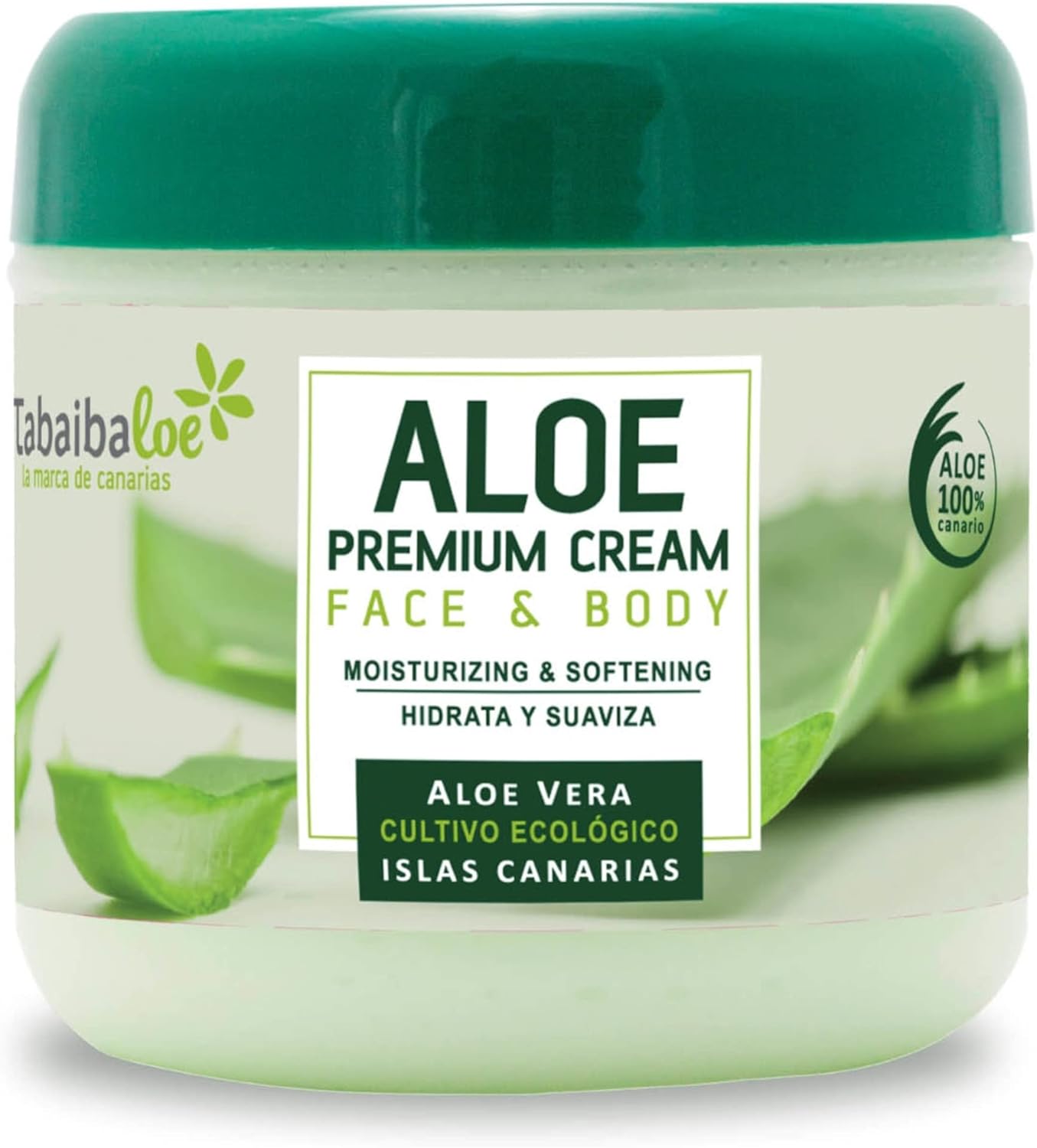 Tabaibaloe Premium Cream Face and Body, Greenish white, Aloe Vera, 300 millilitre