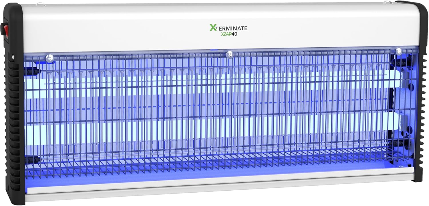Xterminate UV LED Wall Mounted Fly Zapper Killer Unit Electric for Capturing Flies, Moths, Mosquitoes and Flying Insects, for Restaurants, Kitchens, Schools, Cafes (Large)