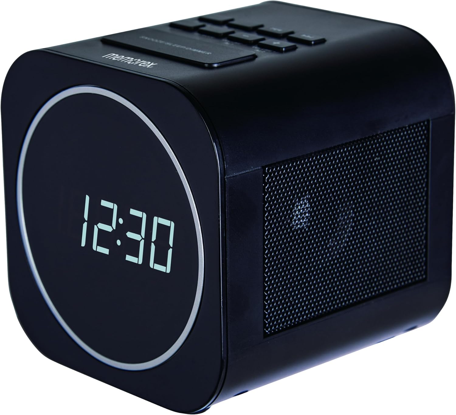 Memorex MX-CR140 Clock Radio with USB Charging | Dual Alarm Clock with FM PLL Radio, Sleep Timer, Snooze Function & 0.6” White LED Display | Compact Bedside Digital Alarm Clock with Battery Backup