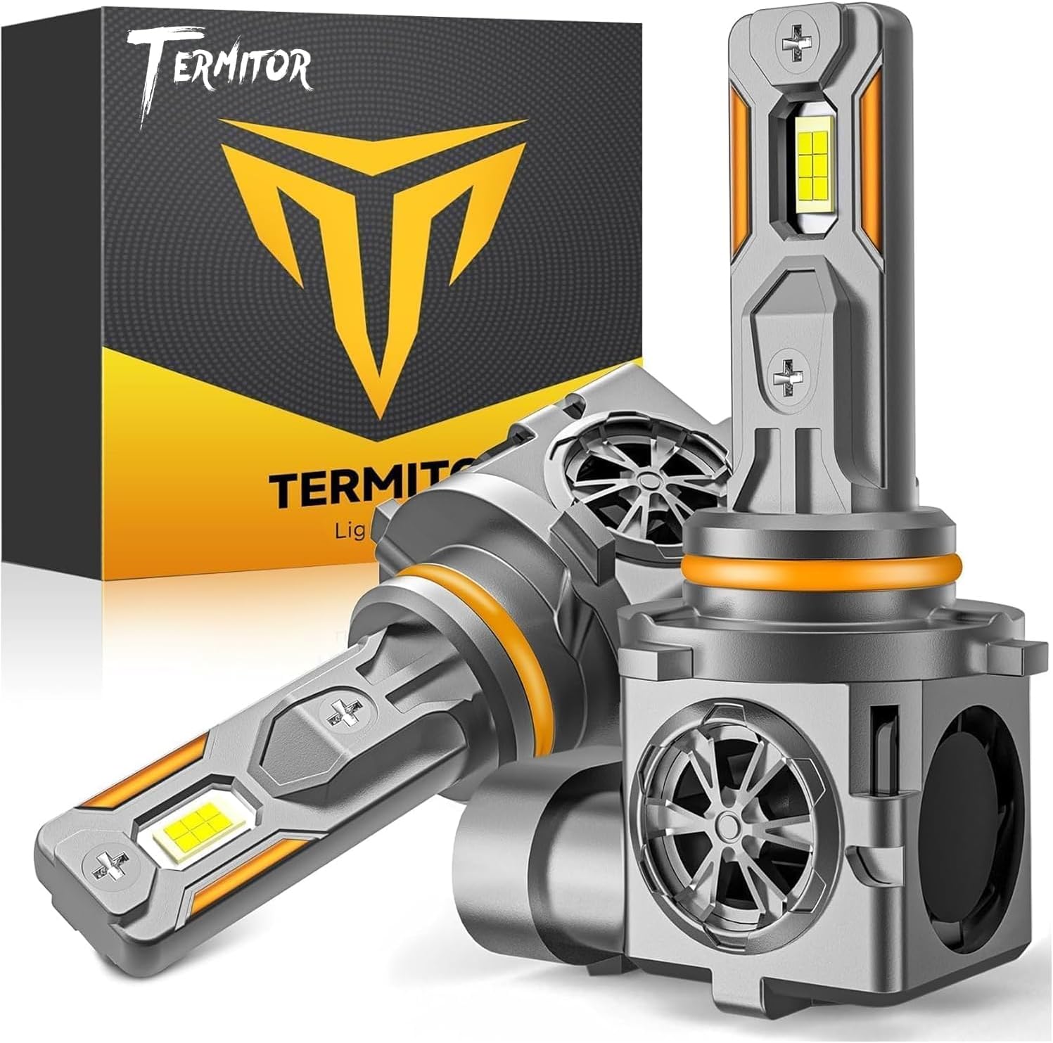 Termitor H11/H9/H8 Bulbs, 50,000LM 10X Ultra-Brightness, Real 1:1 Halogen Mini Size, 6500K Cool White H11 Fog Lights, 10-Year Extended Lifespan, Plug and Play, Pack of 2