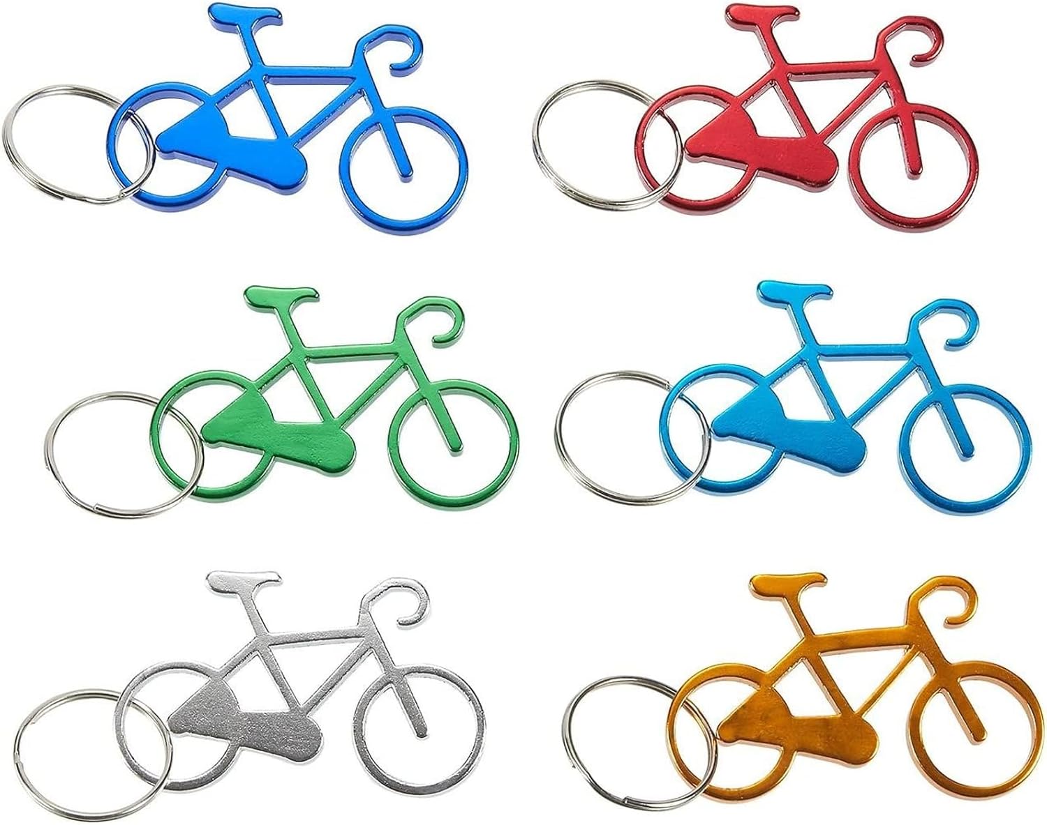 Juvale Keychain Bottle Opener - 12-Pack Bicycle Bike Portable Beer Bottle Metal Openers for Wedding Party Favor in 6 Colors