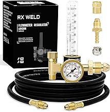 RX WELD Argon Regulator Flowmeter Gas Gauge for Mig Tig Weld with Gas Welding Hose