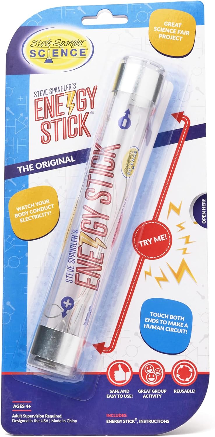 Steve Spangler Science Energy Stick – Fun Science Kits for Kids to Learn About Conductors of Electricity, Safe, Hands-On STEM Learning Toy, Independent or Group Activity for Classrooms or Home