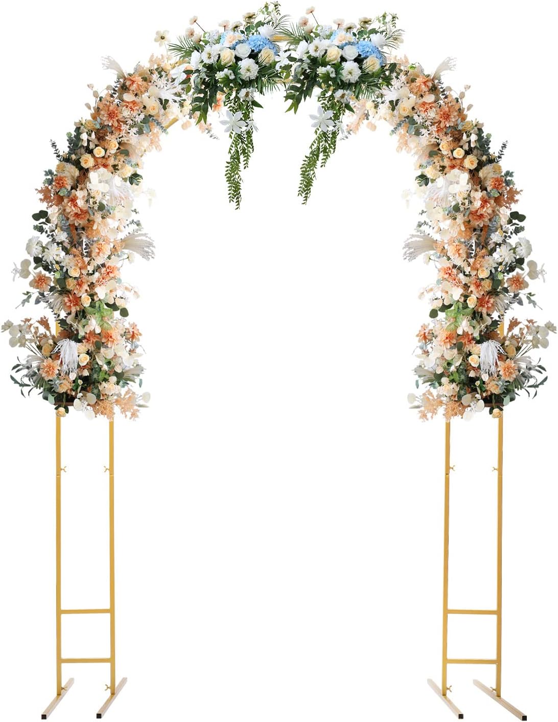 7.2ft Metal Wedding Arch, Garden Arbor Wedding Arch, Balloon Arch Backdrop Arch Stand with Base, Climbing Plants for Wedding, Bridal, Garden, Yard, Indoor Outdoor Party Decoration Gold