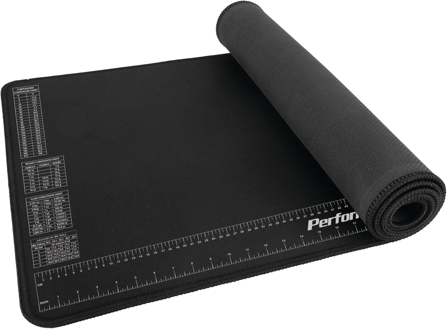 Performance Tool W88977 Neoprene Mat with Ruler and Reference Charts, Chemical Resistant, 16-Inch x 35.75-Inch, Protects Work Surface from Solvents and Oils