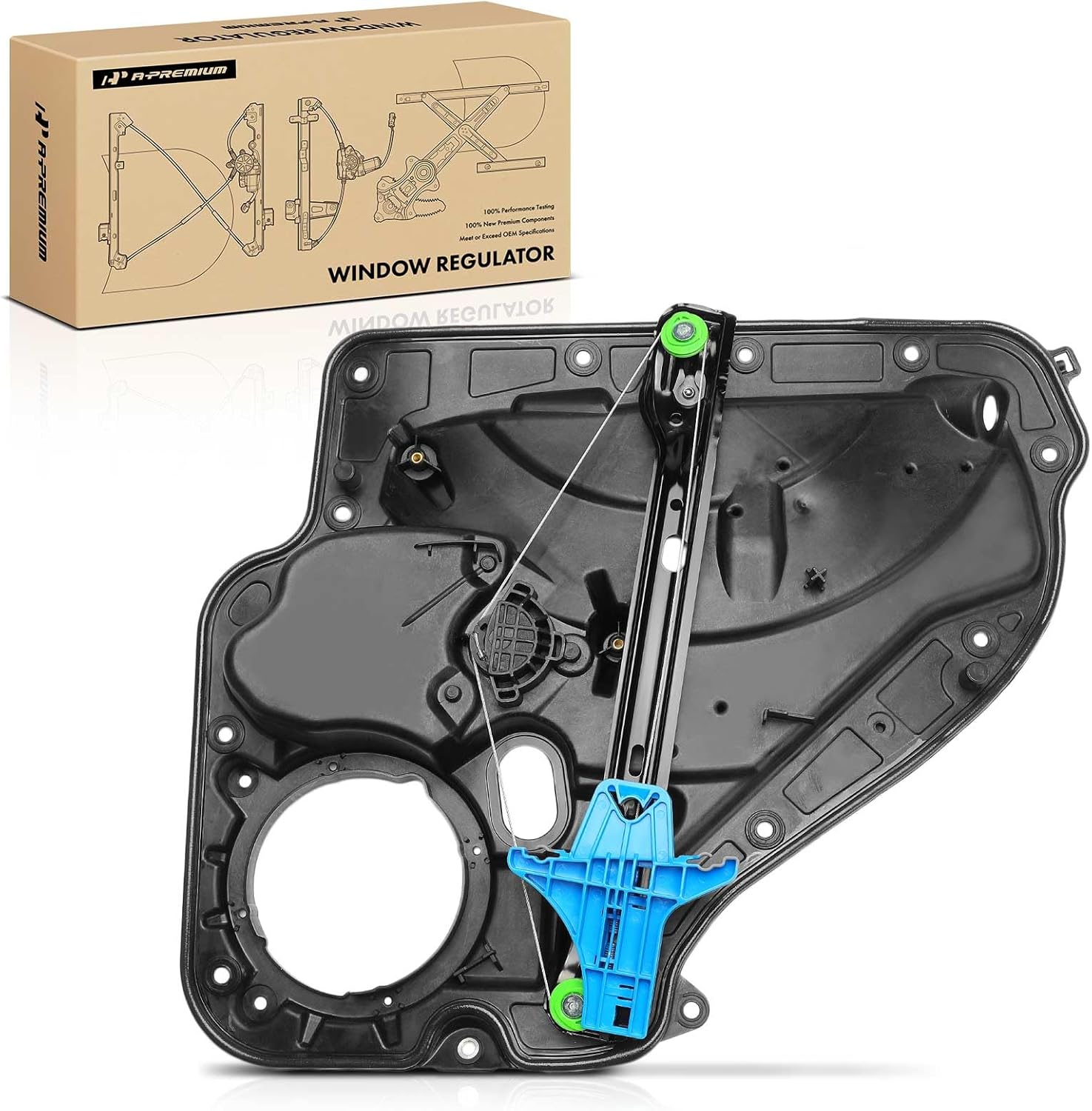 A-Premium Rear Driver Side Electric Power Window Regulator Without Motor Compatible with Volkswagen Golf/GTI 2010-2014, Golf R 2012-2013