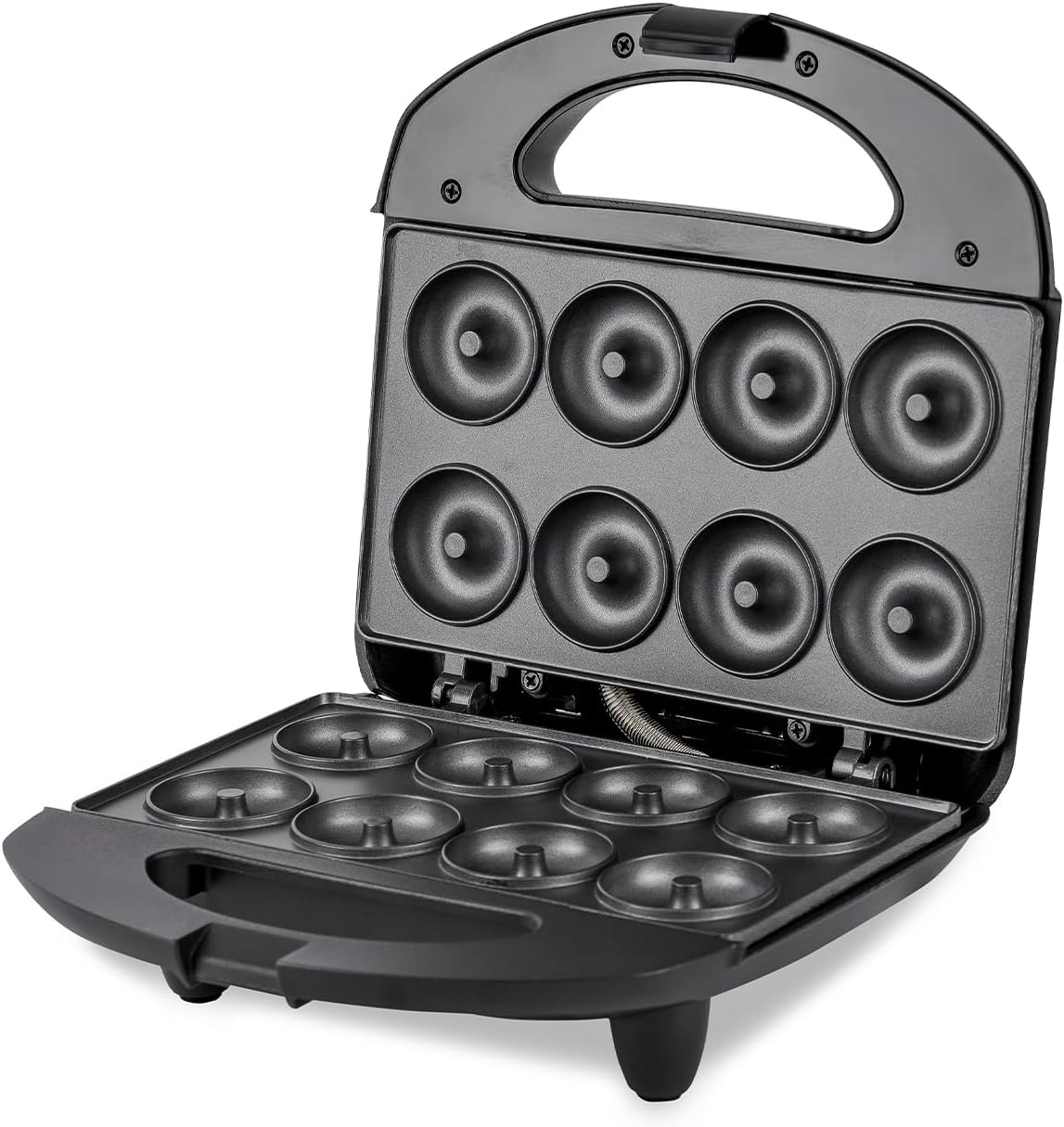 Geepas 750W Doughnut Maker Machine, 8 Hole - Stainless Steel Donut Maker, Non-Stick Doughnut Snack Maker Machine - Makes Crispy Golden Fresh 8 Pcs Of Doughnuts In One Go – 2 Years Warranty