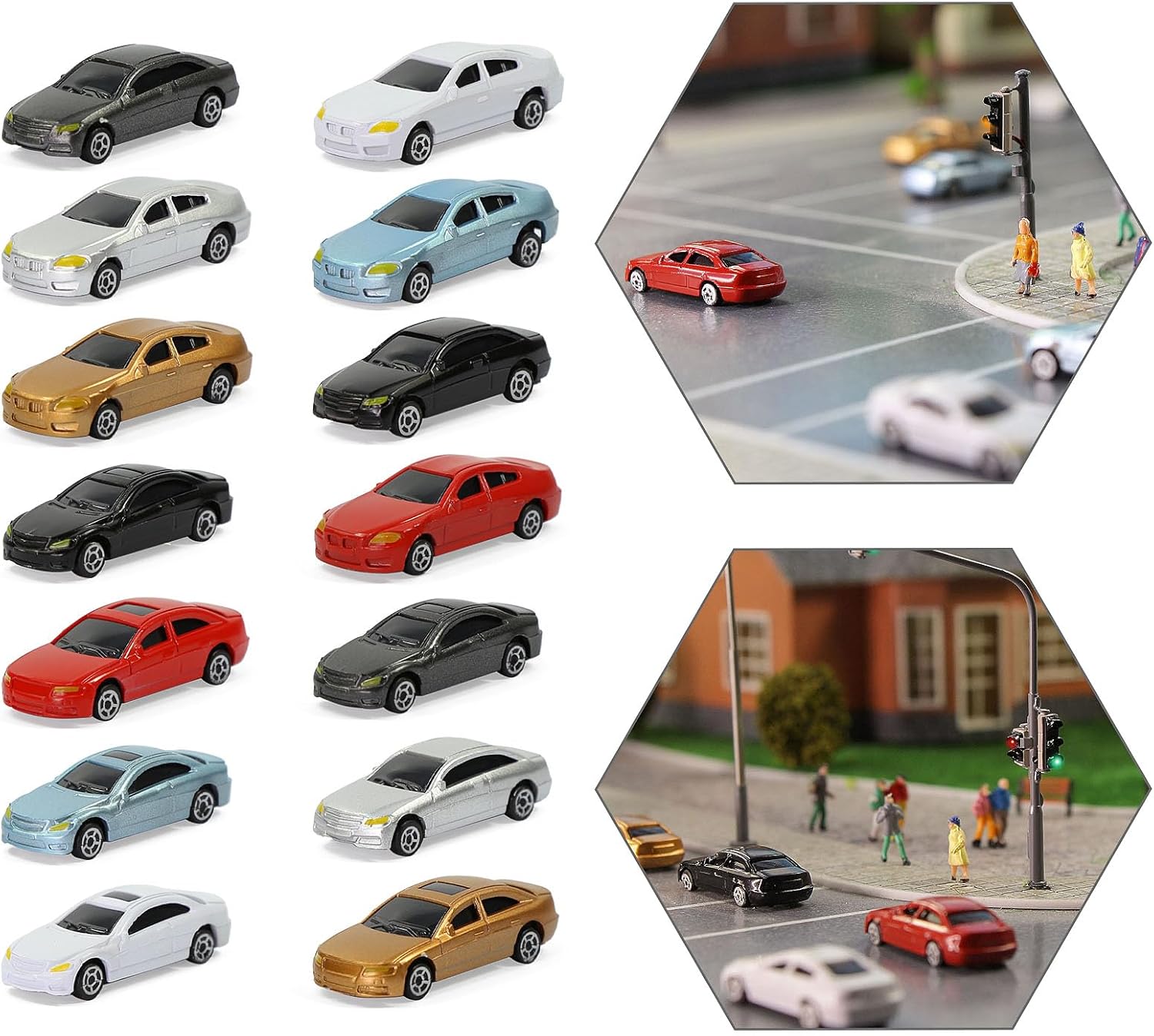 50pcs N Scale 1:160 Model Car Model Train Layout Building Accessories Scenery (50pcs - 1:150 Scale)